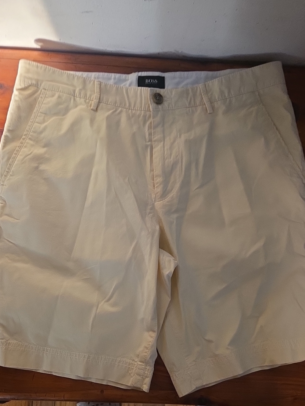 BOSS Men’s Pale Yellow Chino Shorts